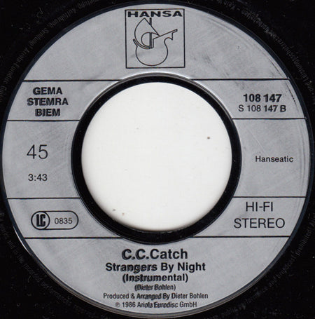 C.C. Catch : Strangers By Night (7", Single)