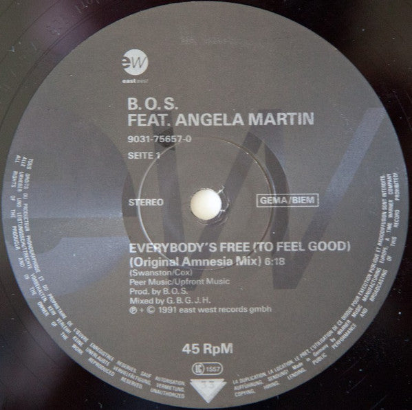 B.O.S. : Everybody's Free (To Feel Good) (12")