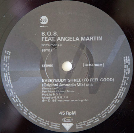 B.O.S. : Everybody's Free (To Feel Good) (12")