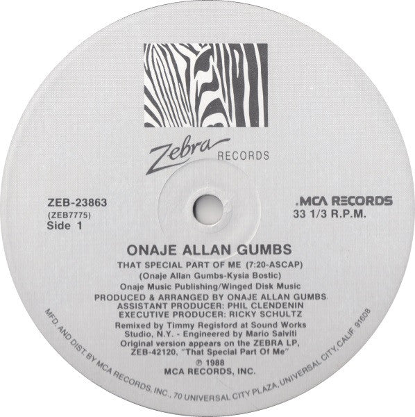 Onaje Allan Gumbs : That Special Part Of Me (12")