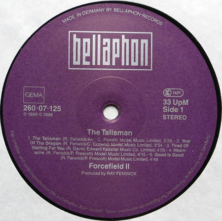 Forcefield (8) : The Talisman (LP, Album)