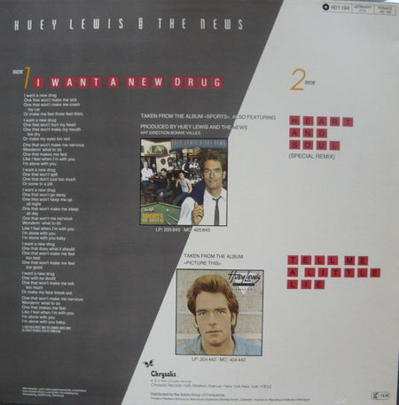 Huey Lewis & The News : I Want A New Drug (12", Maxi)