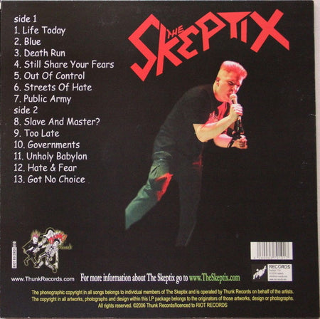 The Skeptix : Hate And Fear (LP, Album)