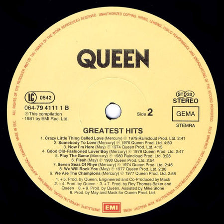 Queen : Greatest Hits (LP, Comp, RE)