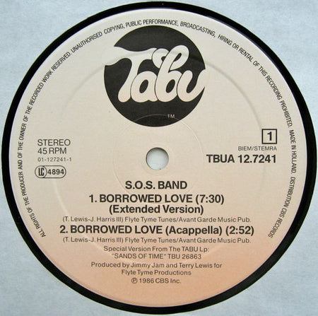The S.O.S. Band : Borrowed Love (Extended Version) (12", Maxi)