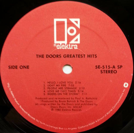 The Doors : Greatest Hits (LP, Comp, SP-)