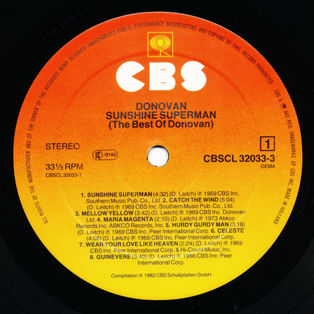 Donovan : Sunshine Superman (The Best Of Donovan) (LP, Comp)