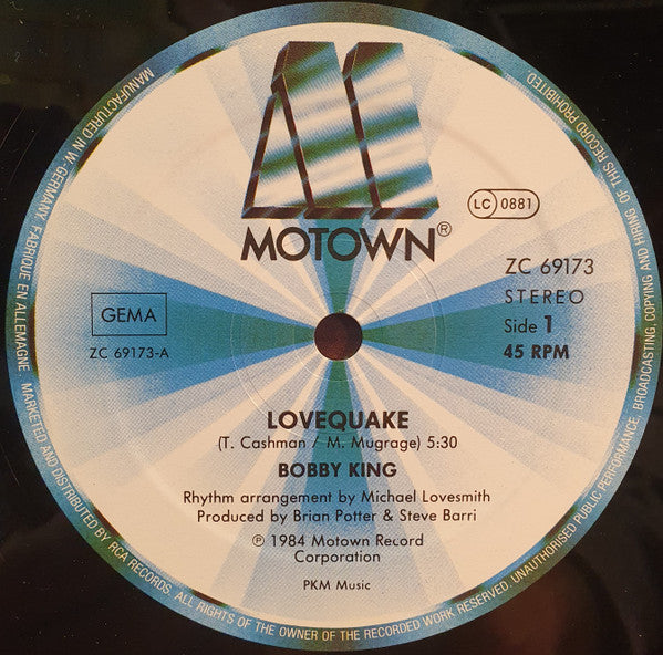 Bobby King : Lovequake / Midnight Shine (12")