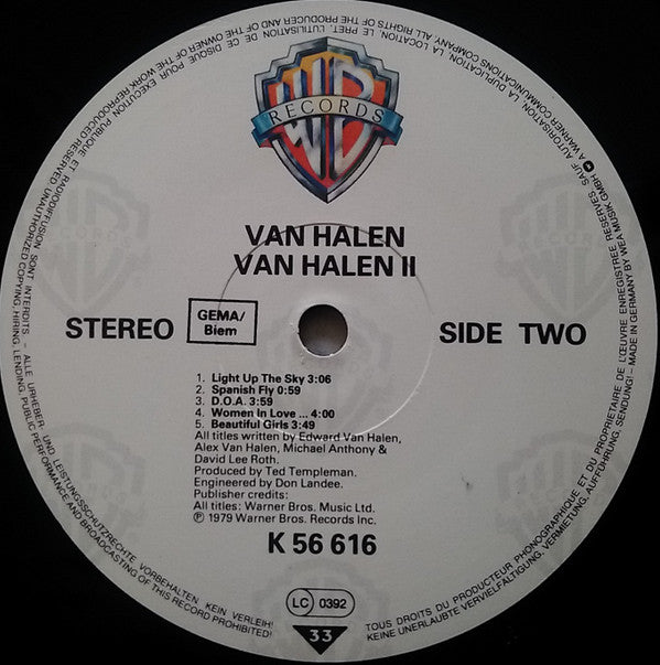 Van Halen : Van Halen II (LP, Album, RP)
