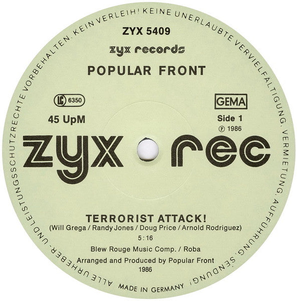 Popular Front : Terrorist Attack! (12")