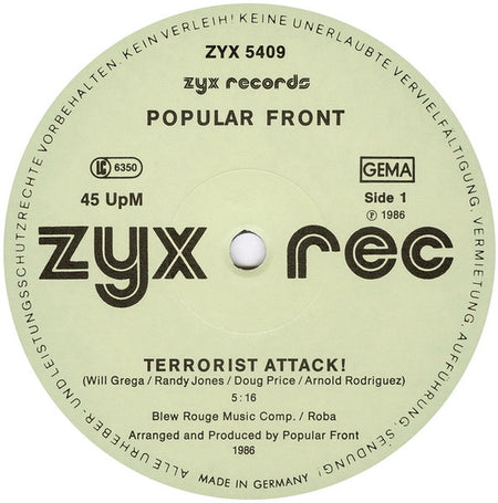 Popular Front : Terrorist Attack! (12")