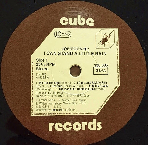 Joe Cocker : I Can Stand A Little Rain (LP, Album, RE)
