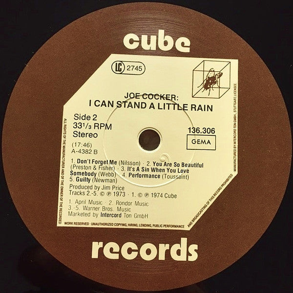 Joe Cocker : I Can Stand A Little Rain (LP, Album, RE)