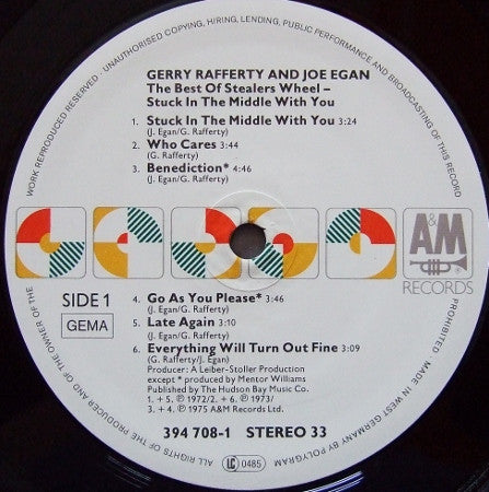 Gerry Rafferty And Joe Egan : Stuck In The Middle With You (The Best Of Stealers Wheel) (LP, Comp, RE)