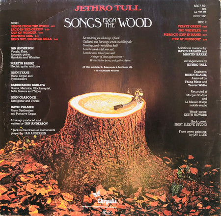 Jethro Tull : Songs From The Wood (LP, Album)