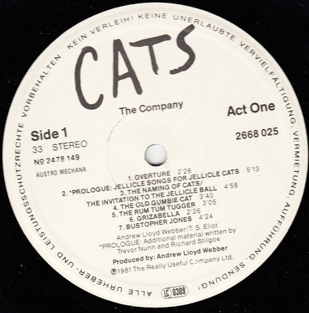 Andrew Lloyd Webber : Cats (2xLP, Gat)