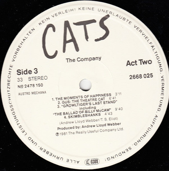 Andrew Lloyd Webber : Cats (2xLP, Gat)