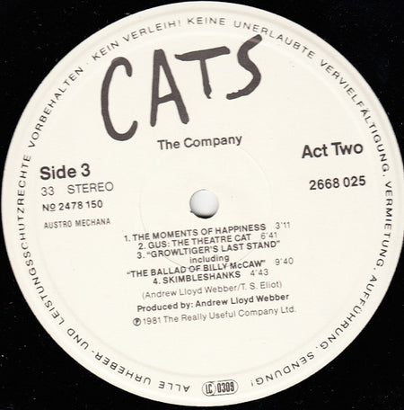 Andrew Lloyd Webber : Cats (2xLP, Gat)