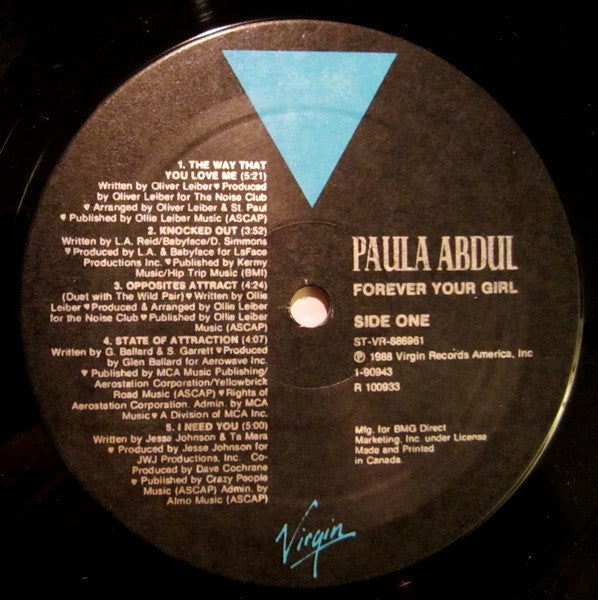Paula Abdul : Forever Your Girl (LP, Album, Club)