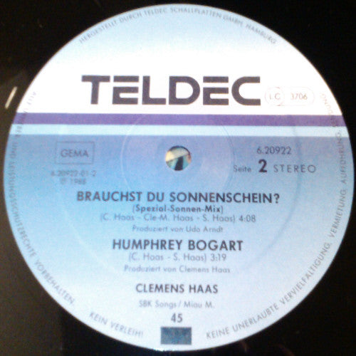 Clemens Haas : Brauchst Du Sonnenschein? (12", Maxi)