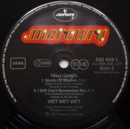 Wet Wet Wet : Wishing I Was Lucky (12", Maxi)