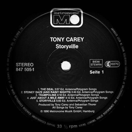 Tony Carey : Storyville (LP, Album)
