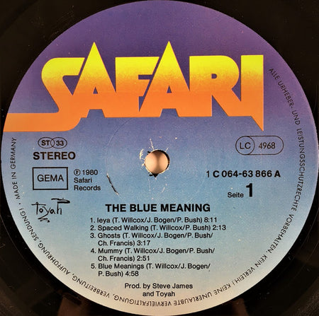 Toyah (3) : The Blue Meaning (LP, Album)