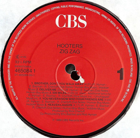 The Hooters : Zig Zag (LP, Album)