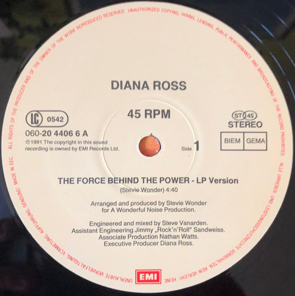 Diana Ross : The Force Behind The Power (12", Maxi)