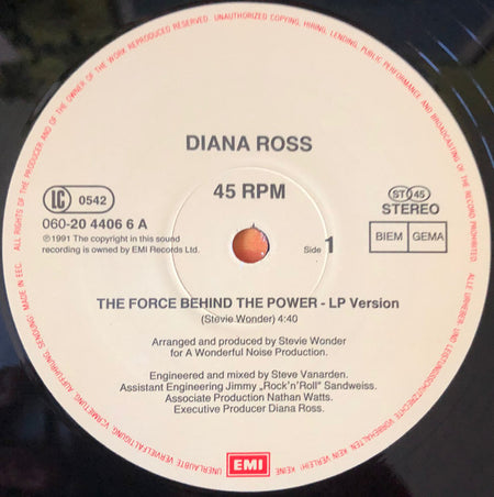 Diana Ross : The Force Behind The Power (12", Maxi)