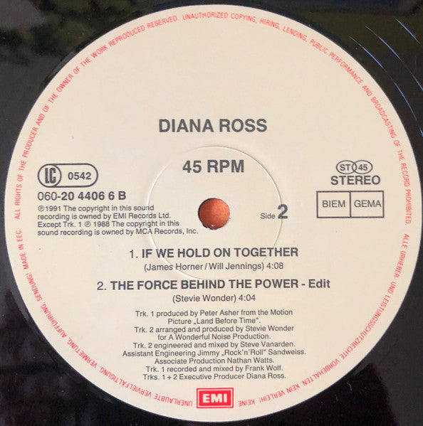 Diana Ross : The Force Behind The Power (12", Maxi)