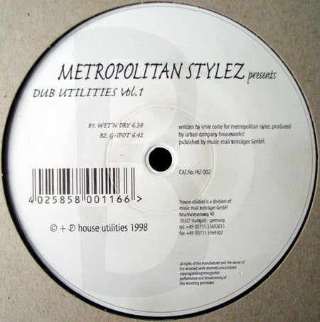 Metropolitan Stylez : Dub Utilities Vol. 1 (12")