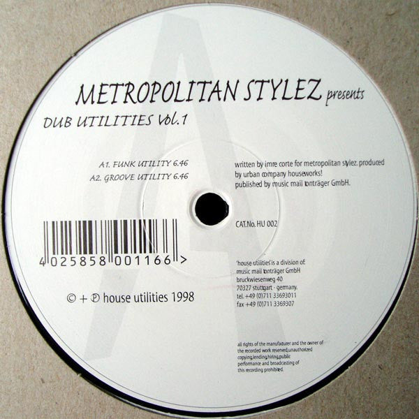 Metropolitan Stylez : Dub Utilities Vol. 1 (12")