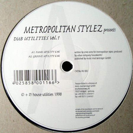 Metropolitan Stylez : Dub Utilities Vol. 1 (12")