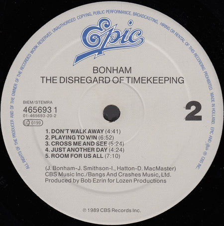 Bonham : The Disregard Of Timekeeping (LP, Album)