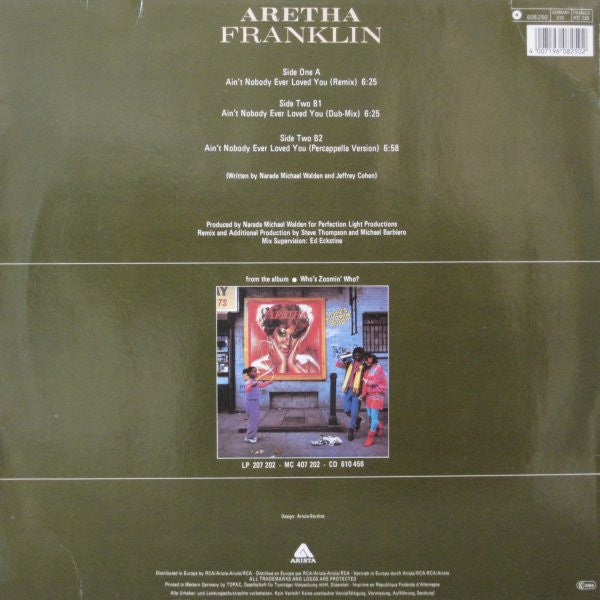 Aretha Franklin : Ain't Nobody Ever Loved You (12", Maxi)