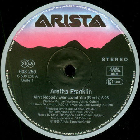 Aretha Franklin : Ain't Nobody Ever Loved You (12", Maxi)
