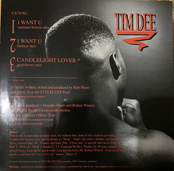 Tim Dee : I Want U (12")