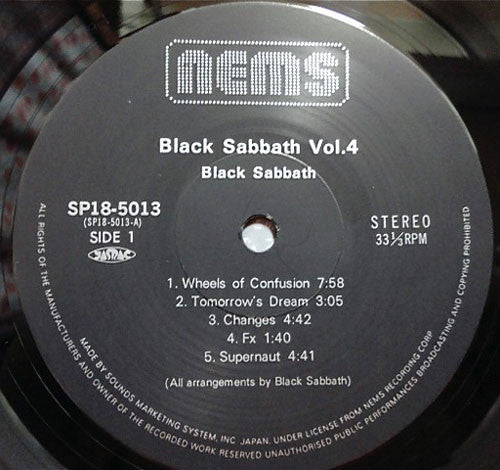 Black Sabbath : Black Sabbath Vol 4 (LP, Album, RE)