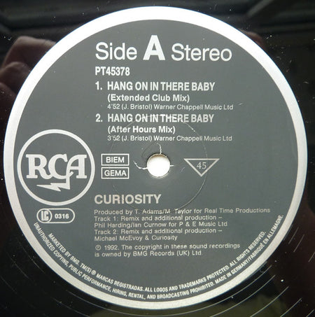 Curiosity : Hang On In There Baby (12", Single)