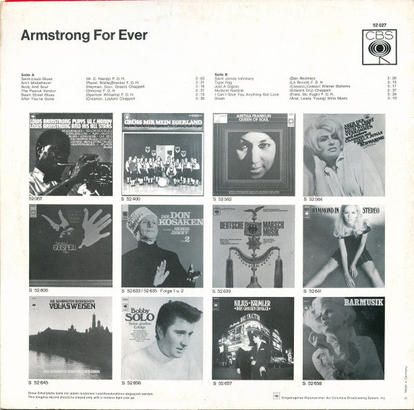 Louis Armstrong : Armstrong For Ever (LP, Comp)
