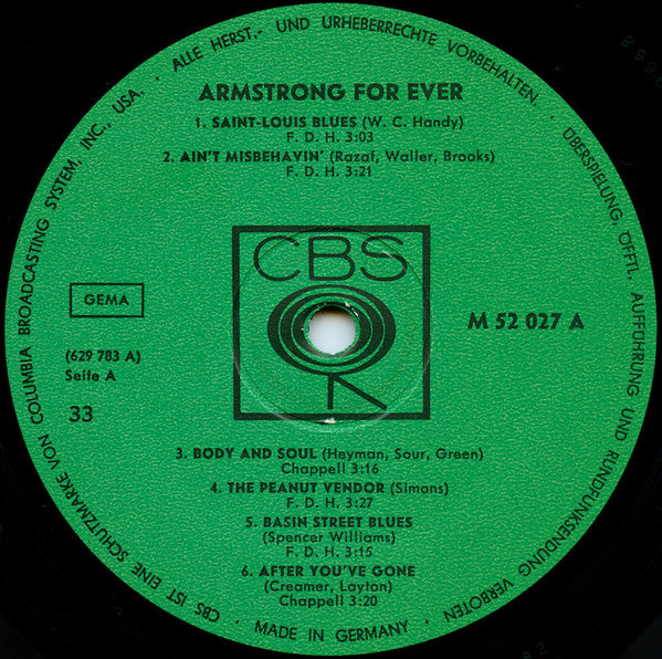 Louis Armstrong : Armstrong For Ever (LP, Comp)