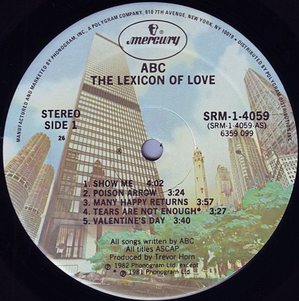 ABC : The Lexicon Of Love (LP, Album, 26 )
