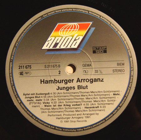 Hamburger Arroganz : Junges Blut (LP, Album)