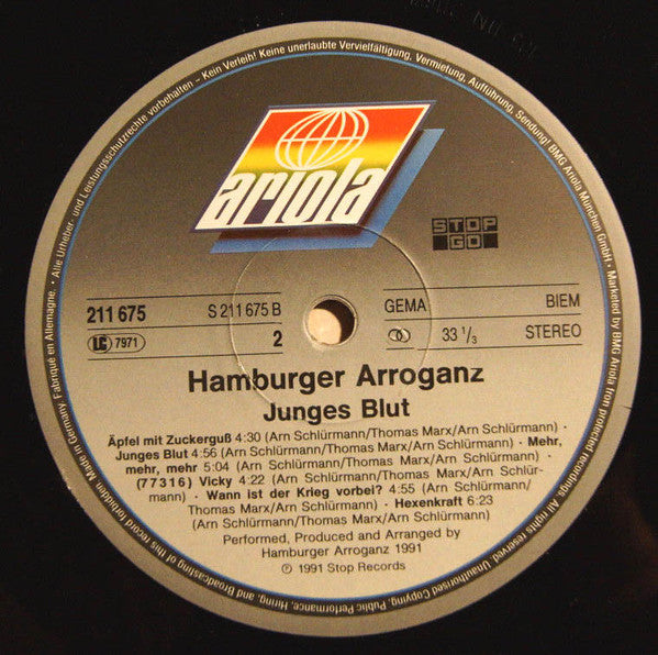 Hamburger Arroganz : Junges Blut (LP, Album)
