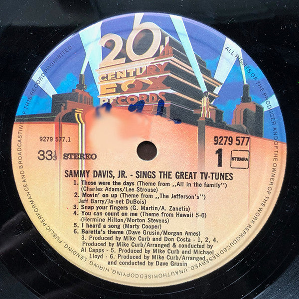 Sammy Davis Jr. : Sings The Great TV-Tunes (LP, Album)