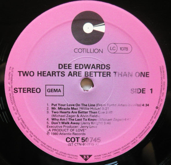 Dee Edwards : Two Hearts Are Better Than One (LP, Album)