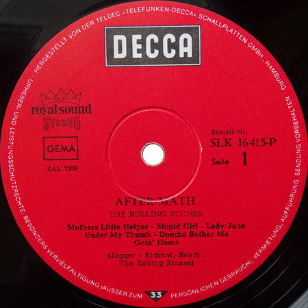 The Rolling Stones : After-Math (LP, Album, RP)