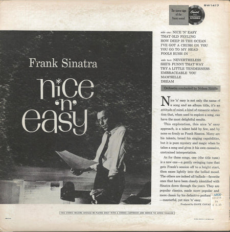 Frank Sinatra : Nice 'N' Easy (LP, Album, RP, Scr)
