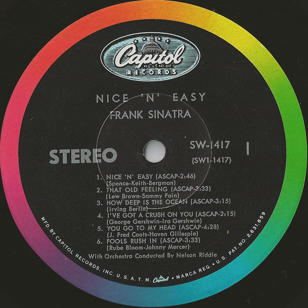 Frank Sinatra : Nice 'N' Easy (LP, Album, RP, Scr)